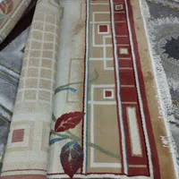 دوعددگلیم فرش کرم رنگ