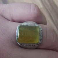 انگشتر نقره قدیمی مردانه با سنگ عقیق زرد اصل|جواهرات|تهران, تهرانپارس غربی|دیوار