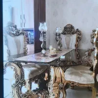 میز ناهار خوری ۴نفره ورق طلا