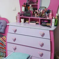 سرویس خواب دخترانه پنج تکه+ لوستر و فرش