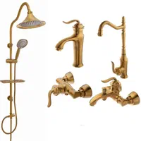 ست ۶ پارچه شیرالات کروم و طلایی مات با علم شیپوری|مصالح و تجهیزات ساختمان|تبریز, |دیوار