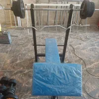 میز چند کاره بدنسازی به همراه دمبل