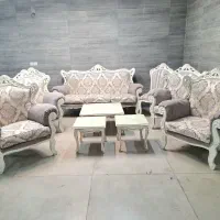 مبل استیل صدفی ۹ نفره با میز و عسلی|مبلمان خانگی و میز عسلی|اصفهان, جلالیه|دیوار