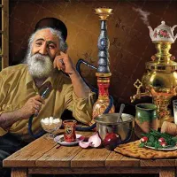 کارگر قهوه خانه وسط کار و ظرف شوی