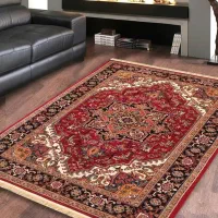 فرش ماشینی قشقایی طرح هریس با زمینه لاکی کد 101