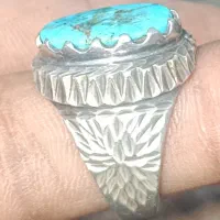 انگشتر نقره فیروزه نیشابور کار دست استاد حیدری