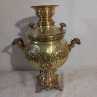 سماور زغالی برنجی طرح دار ۴ لیتری