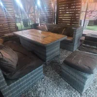 مبلمان باغی ۸نفره با میز آتشدان|مبلمان خانگی و میز عسلی|شیراز, عفیف‌آباد|دیوار