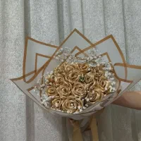 دسته گل روبان طلایی|گل مصنوعی|پاکدشت, خاتون آباد|دیوار