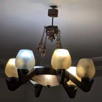 لوستر چوبی شش شاخه