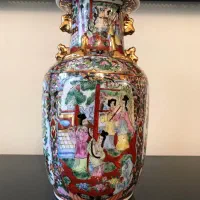 گلدان چینی آنتیک(قلاب ماهی)