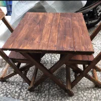 میز صندلی چوبی تاشو|میز و صندلی غذاخوری|ساری, |دیوار