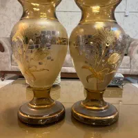 گلدان طلاکوب چک