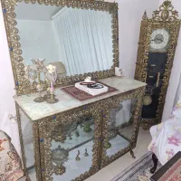 اینه کنسول با ساعت برنجی