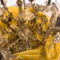 لوستر برنزی ۴ شاخه ۸ شعله طرح فرشته نونو