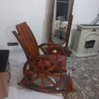 صندلی راک اینه چوبی