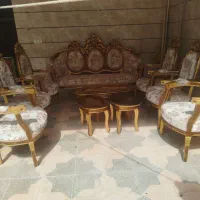 مبل سلطنتی 9نفره سالم چوب راش|مبلمان خانگی و میز عسلی|اقبالیه, |دیوار