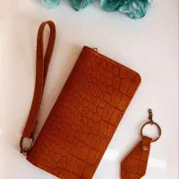 کیف پول وگوشی چرم طبیعی درجه یک دستددز