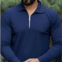 تی شرت نیم زیپ آستین بلندمردانه پاییزی