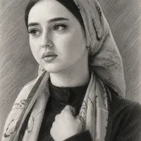 طراحی چهره سیاه قلم