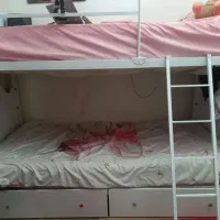 تخت فلزی ۲طبقه دارای ۲کشو بزرگ|تخت و سرویس خواب|ملارد, |دیوار