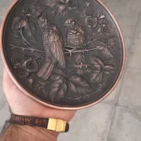 بشقاب مسی قلم کاری