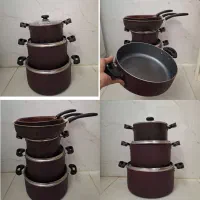 قابلمه با استند و کفیگیر ملاقه ۱۰ پارچه ۳ وپونصد