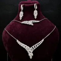 ست نقره/طلاسفید/زیورآلات/مجلسی/عروس