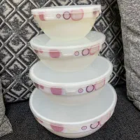 ظرف درب دار چینی ۴ تکه