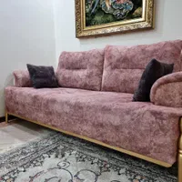 مبل راحتی صورتی پایه ها چوب نیم ست ویلا جهیزیه|مبلمان خانگی و میز عسلی|تهران, قنات‌کوثر|دیوار