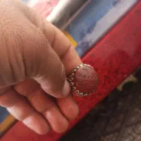 انگشتر نقره رکاب اشکی نگین خط یاقوت
