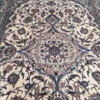 فرش نو دستبافت نایینی ابریشم و کرک دست بافت|فرش|لنجان, |دیوار