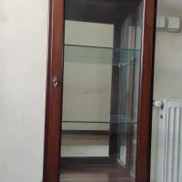 بوفه فندقی رنگ mdf تمیز دوطبقه شیشه با آینه|بوفه، ویترین، کنسول|شاهین‌شهر, شهرک گلدیس|دیوار
