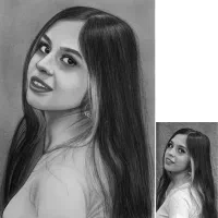 نقاشی طراحی چهره سیاه قلم هدیه کادو تولد