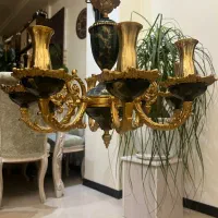 لوستر ۸ شعله سبز و طلایی