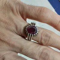 انگشتر نقره با نگین یاقوت سرخ آفریقا