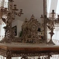 اینه وشمعدان برنزی|صنایع دستی و سایر لوازم تزئینی|اصفهان, شهرک مهدیه|دیوار