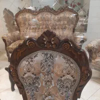 مبل استیل سلطنتی عربی۹نفره تمام چوب گردو منبت دست|مبلمان خانگی و میز عسلی|قزوین, |دیوار
