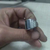 انگشتر نقره قدیم فیروزه وعقیق مشکی نگین کاری شده|جواهرات|سرخه, |دیوار