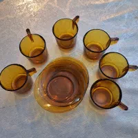 فنجان نعلبکی عسلی پیرکس اصل قدیمی