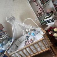 تخت گواره شو کنار مادر چوبی باآویز نو|تخت و صندلی بچه|تهران, خانی آباد نو شمالی|دیوار