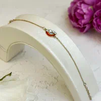 دستبند طلا بچه‌گانه طرح رنگین‌کمان