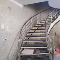 فروش پله پیچ فلزی با نرده استیل و کفی  mdf|مصالح و تجهیزات ساختمان|دورود, |دیوار