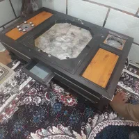 منقل تمام المنیوم همراه باسینی چرخدارزیرمنقل