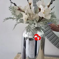 گلدان طرح استیل اینه ای