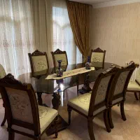 مبل استیل و میز نهار خوری ۸ نفره در حد نو و سالم|مبلمان خانگی و میز عسلی|تهران, سازمان آب|دیوار