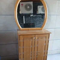 جاکفشی چوبی (چوب نراد) و آیینه با قاب چوب نراد|جاکفشی، کمد، دراور|نوشهر, |دیوار