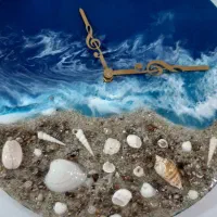 ساعت رزین طرح دریا