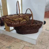 سبد چوبی حصیری خنچه حکاکی کدو هنودانه|صنایع دستی و سایر لوازم تزئینی|مشهد, ولیعصر (شهرک غرب)|دیوار