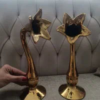 دو عدد دکوری طلایی شیپوری